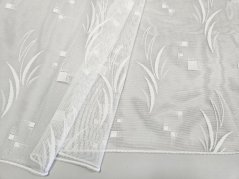 záclona pletená lístky, kostičky, olůvko