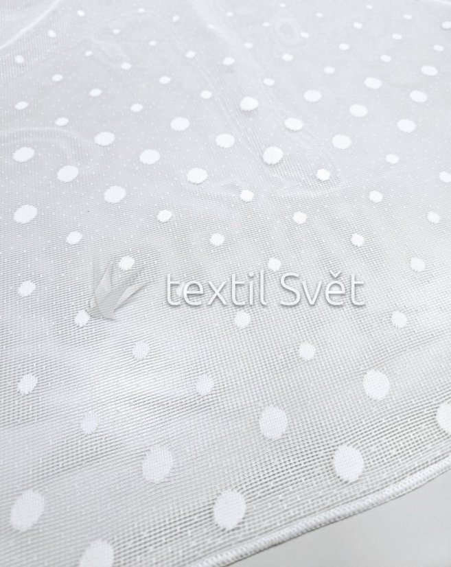 záclona pletená puntíky olůvko - Výška [cm]: 140