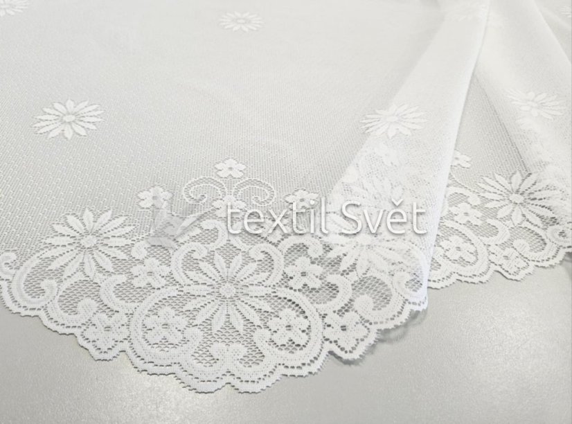 záclona pletená kytičky -sluníčka