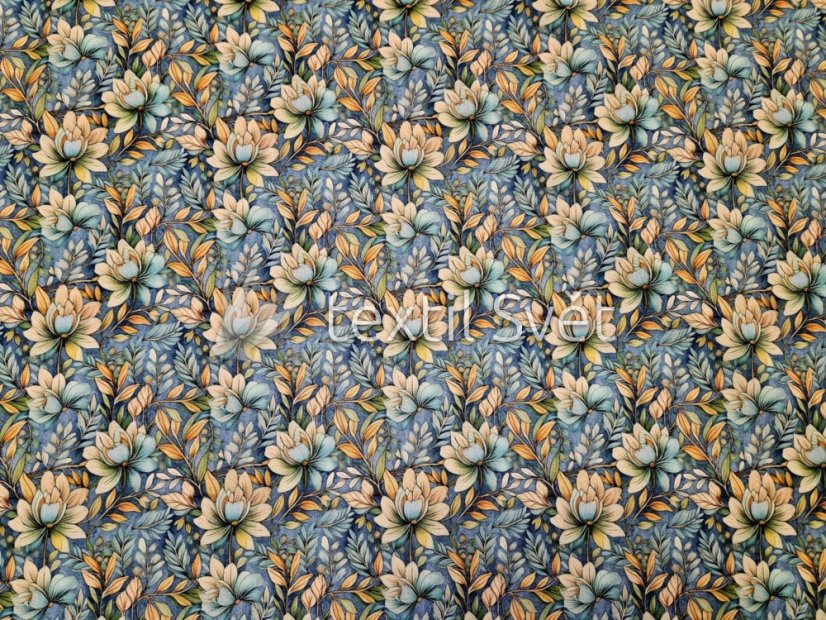 plátna - plátna: modrožlutý květ