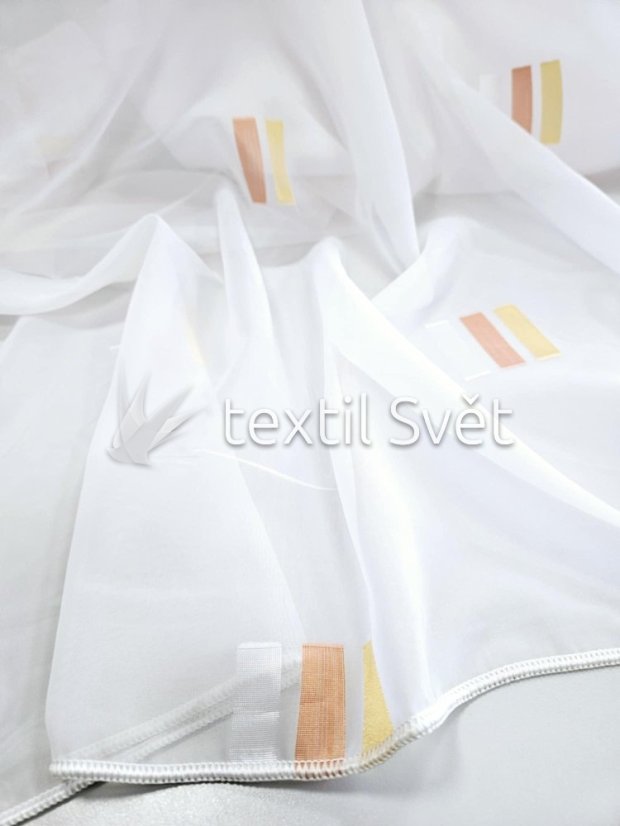 záclona s nádechem modré, vytkané obdélníčky 290 cm - Výška [cm]: 300