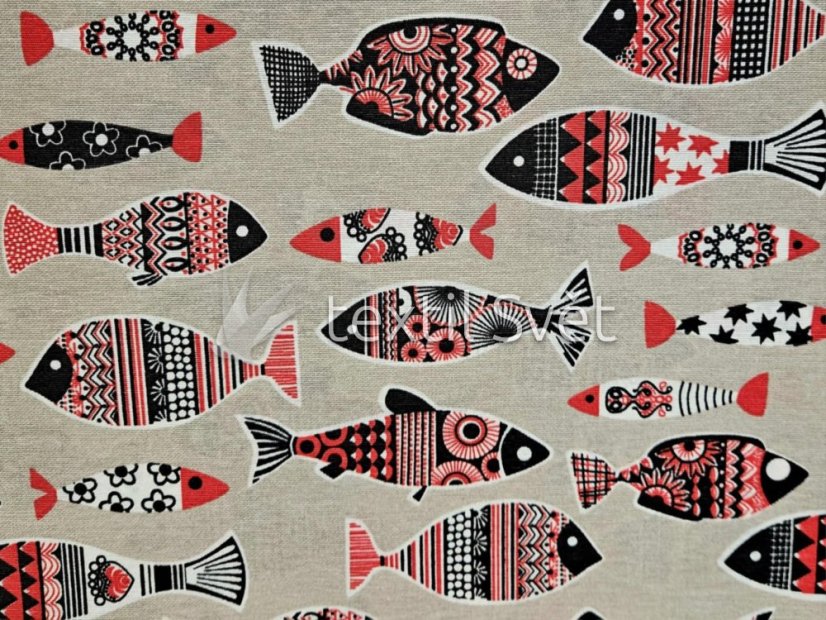 vánoční látky směsové - vánoční látky: ryby na režné