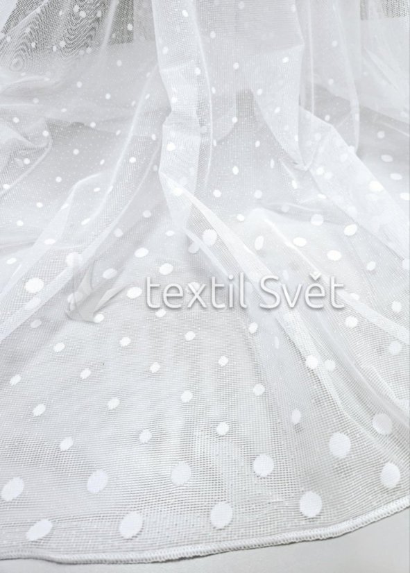 záclona pletená puntíky olůvko - Výška [cm]: 140