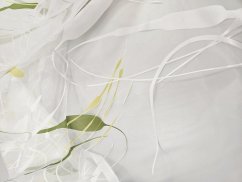 záclona vypalovaná, zelená abstrakce 290cm