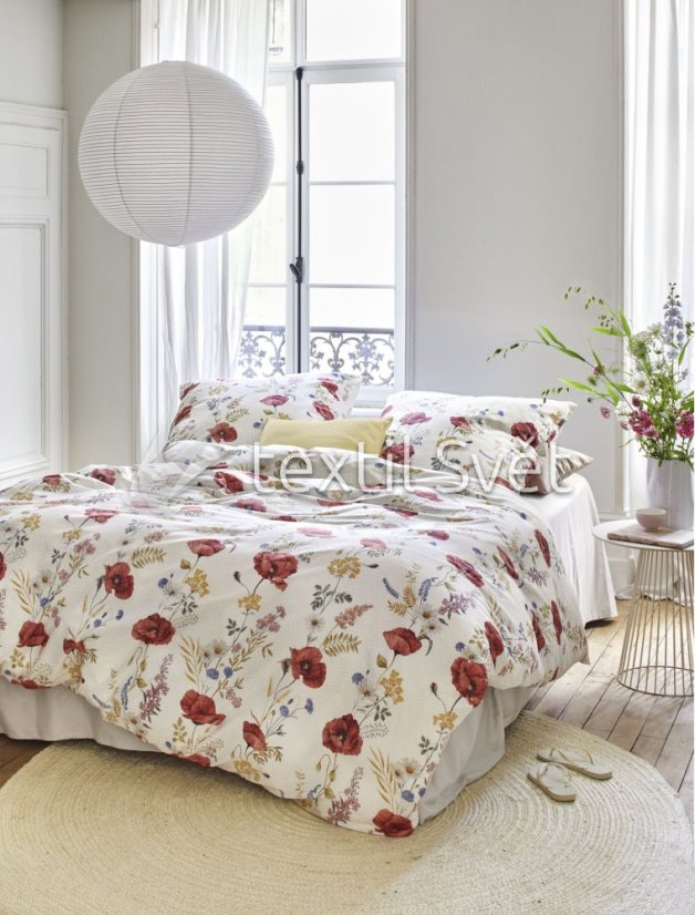 ložní souprava bavlněný krep - matějovsky: Máky