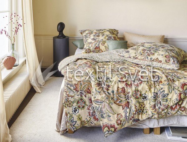 Ložní souprava bavlněný satén IRISETTE - ložní souprava bavlněný satén Irisette: žluté květiny-,vzor