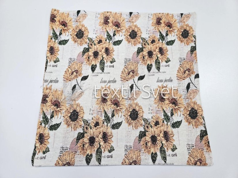 Povlak na polštářek "gobelín"- květiny, abstrakce - Povlak na polštářek GOBELÍN KVĚTINY, ABSTRAKCE: slunečnice jardin