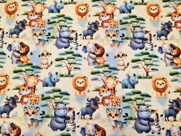 Tričkoviny - tričkoviny kytičky, lístečky - motýlci,psaní 170cm