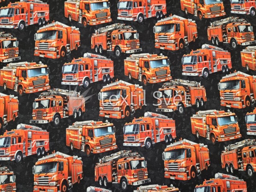 povlak na polštářek úplet 45x45 cm - povlak na polštářek úplet: hasiči