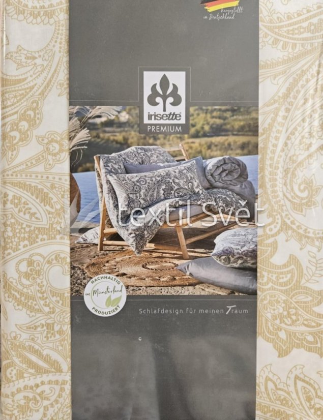Ložní souprava bavlněný satén IRISETTE - ložní souprava bavlněný satén Irisette: kašmír béžovozlatý