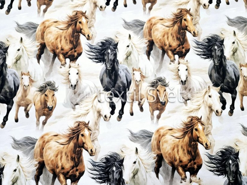 povlak na polštářek úplet 45x45 cm - povlak na polštářek úplet: koně