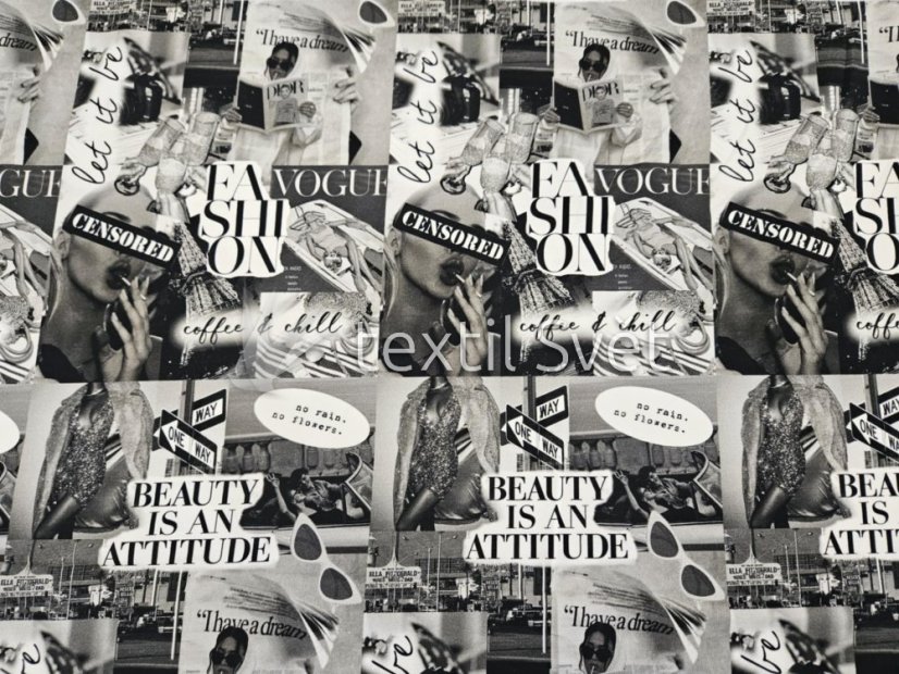 Teplákovina motiv COOL - Teplákovina vzor COOL: vogue