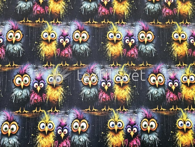povlak na polštářek úplet 45x45 cm - povlak na polštářek úplet: ptáci