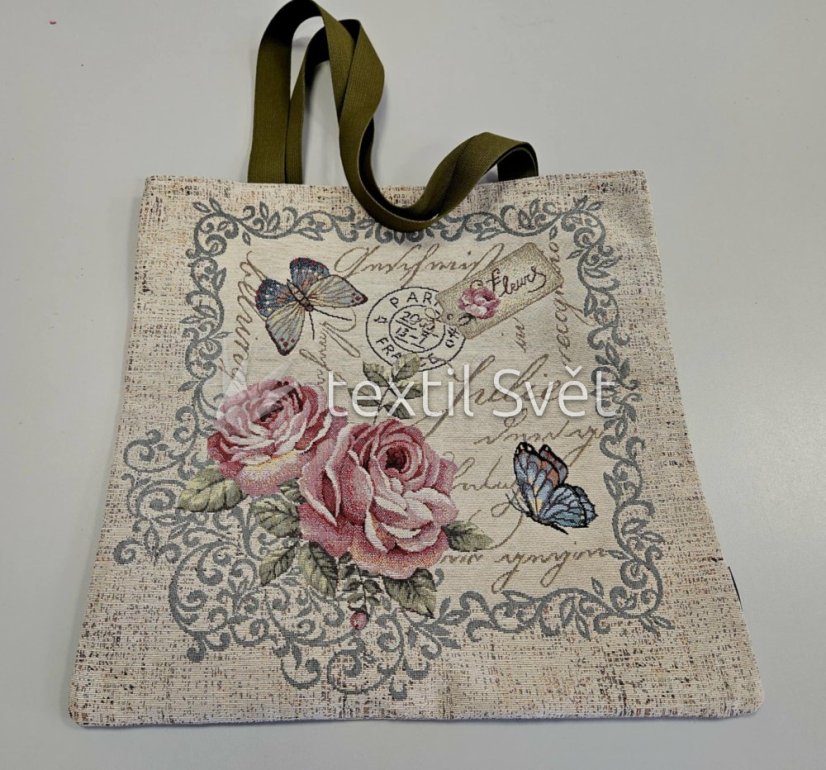 gobelínové tašky - tašky: růže, motýl