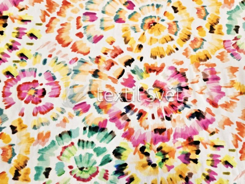 tričkoviny "cool" - tričkoviny "cool": batika barevná růžová