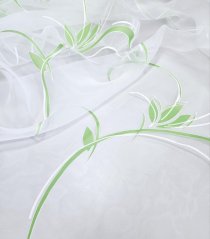 záclona vypalovaná zelený motiv 120 cm