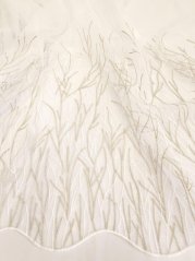 Záclona tkaná tráva béžovo-bílá