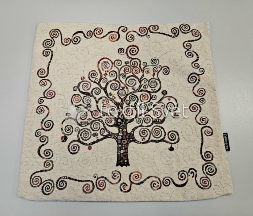 Povlak na polštářek "gobelín"- květiny, abstrakce - Povlak na polštářek GOBELÍN KVĚTINY, ABSTRAKCE: strom