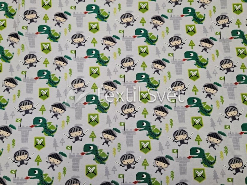 tričkoviny dětský vzor - tričkoviny dětský vzor: rytíři a draci