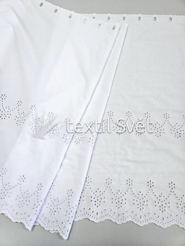 záclona tkaná s výšivkou madeira 60 cm