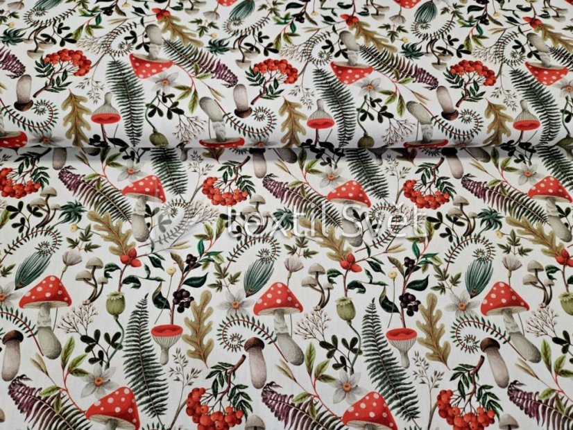 Dekorační látky směsové - dekorační látky směsové: muchomůrky