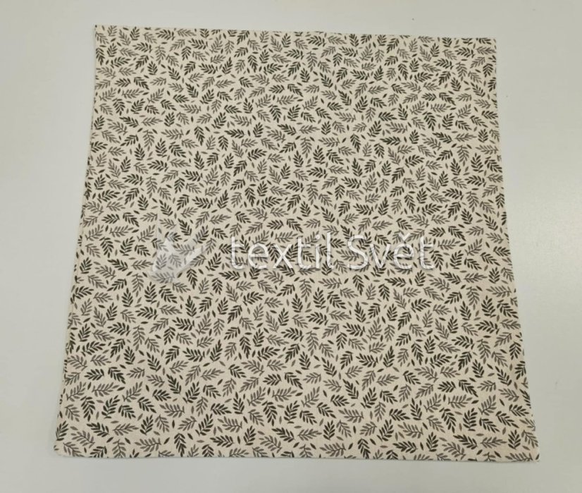 povlak na polštář bavlna, směsové - povlaky na polštářky  směsové, bavlna: lístečky zelená režná