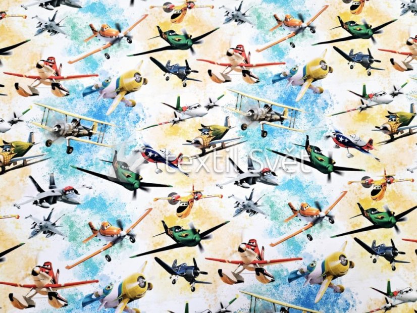 povlak na polštářek úplet 45x45 cm - povlak na polštářek úplet: letadla