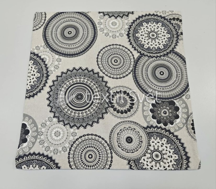 povlak na polštář bavlna, směsové - povlaky na polštářky směsové, bavlna: mandaly černé režná povlak na polštář bavlna, směsové - povlaky na polštářky směsové, bavlna: mandaly černé režná