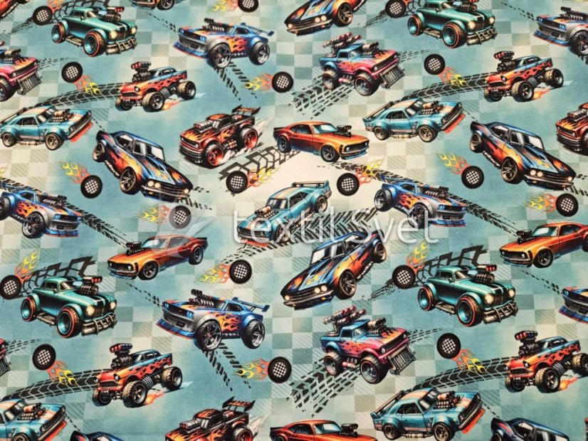 povlak na polštářek úplet 45x45 cm - povlak na polštářek úplet: race