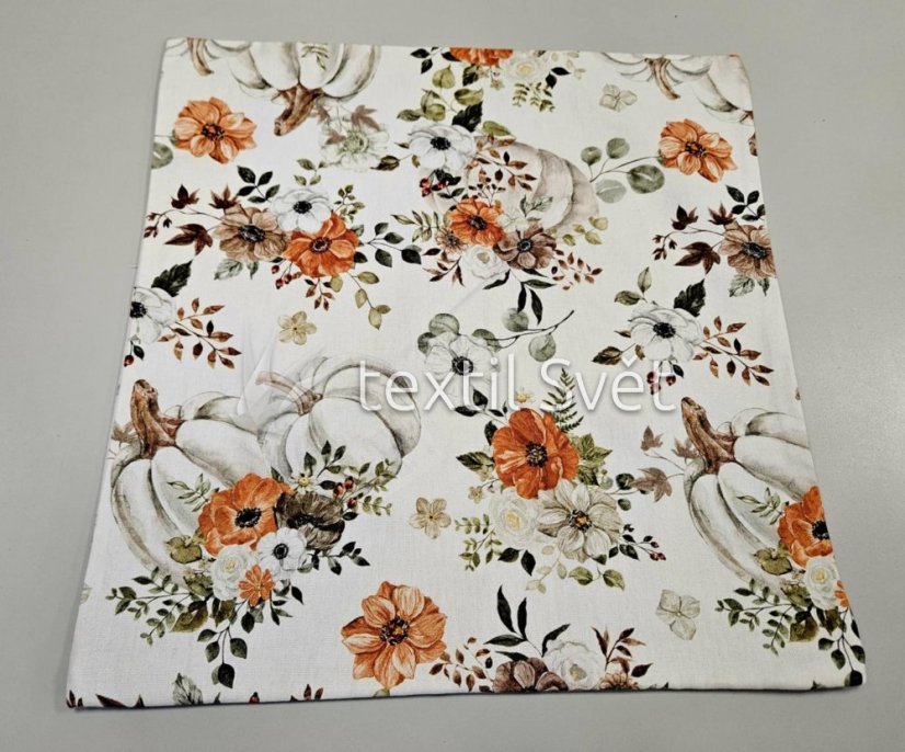 povlak na polštář bavlna, směsové - povlaky na polštářky směsové, bavlna: dýně bílé 45x45 cm povlak na polštář bavlna, směsové - povlaky na polštářky směsové, bavlna: dýně bílé 45x45 cm