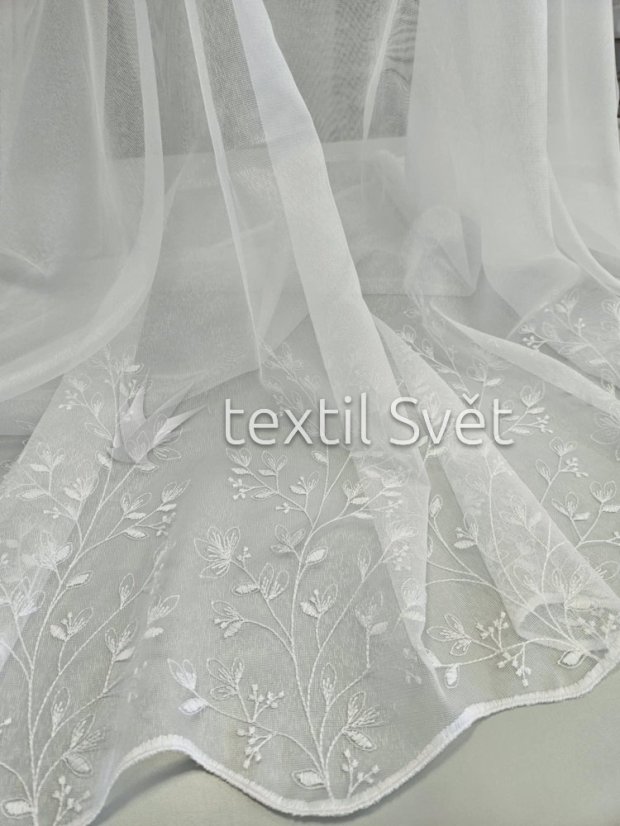 záclona tkaná kvítečky akce - Výška [cm]: 180