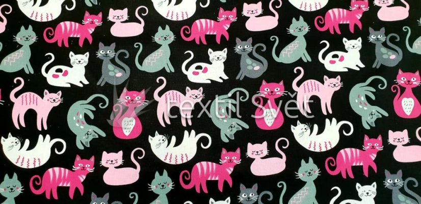 plátna - plátna: kočky na černé