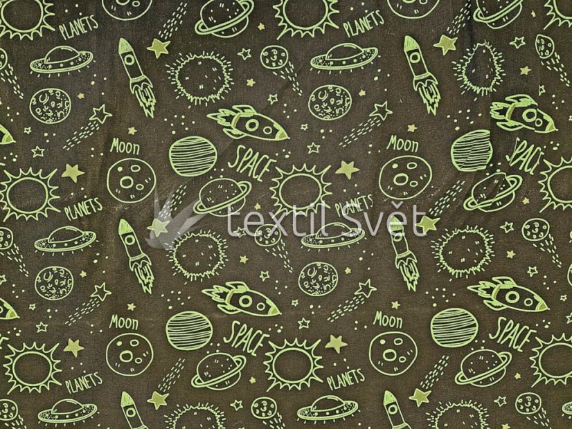 tričkoviny dětský vzor - tričkoviny dětský vzor: space moon planet