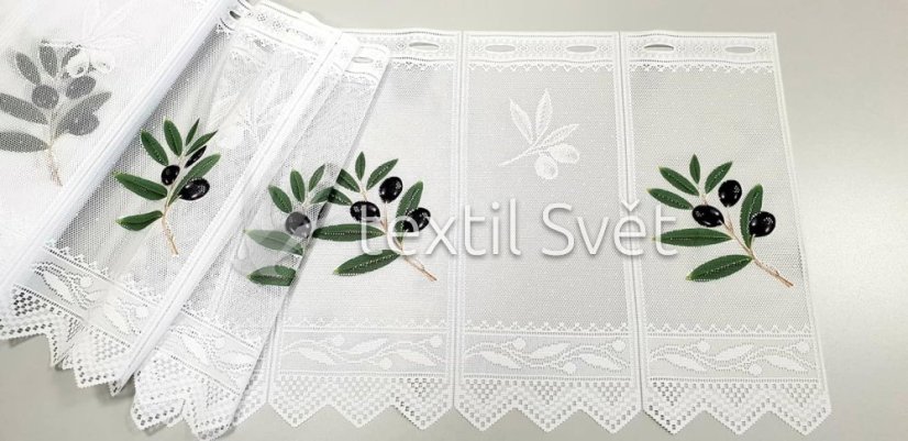 záclona pletená draperka olivy