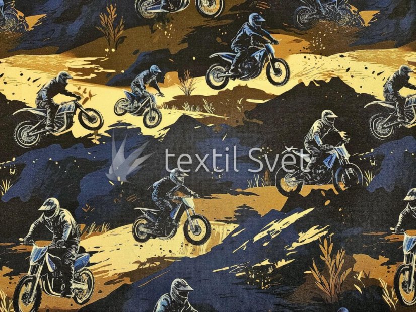 povlak na polštářek úplet 45x45 cm - povlak na polštářek úplet: motocross