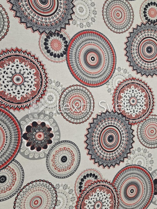 Dekorační látky směsové - dekorační látky směsové: MANDALY červené