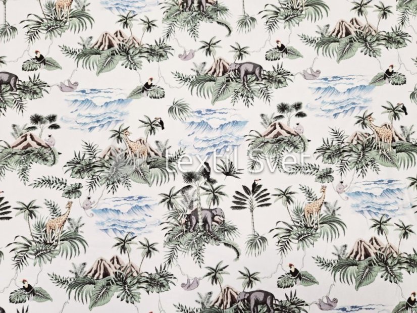 tričkoviny "cool" - tričkoviny "cool": safari zelenomodré