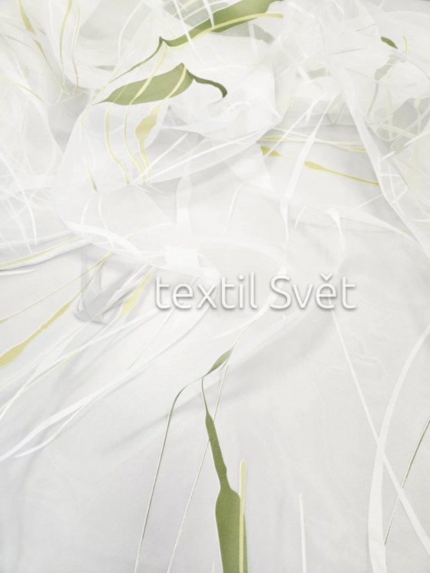 záclona vypalovaná, zelená abstrakce 290cm - Výška [cm]: 290