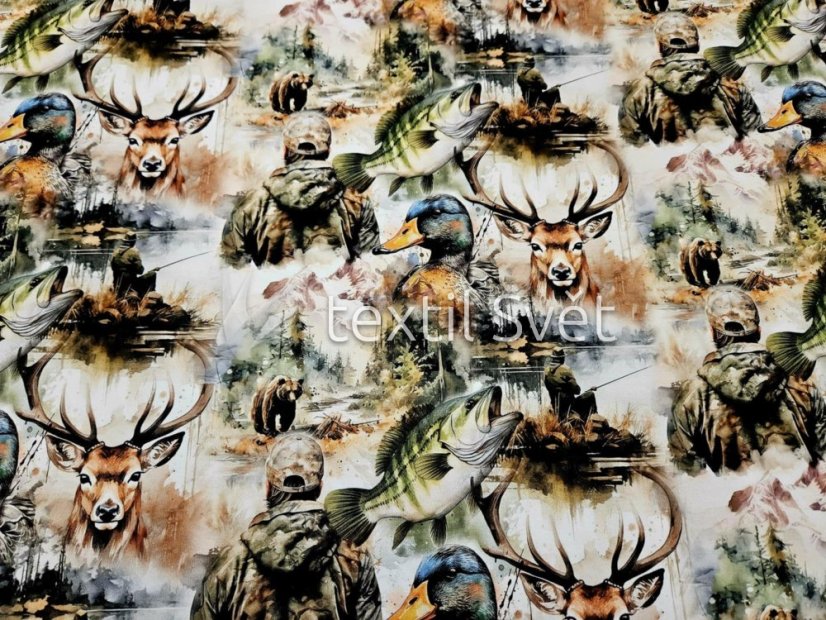 povlak na polštářek úplet 45x45 cm - povlak na polštářek úplet: ryby, jelen