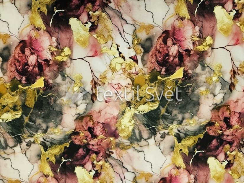 Teplákovina mapy, abstrakce - Teplákovina vzor mapy, abstrakce: rozpité květiny bordošedé