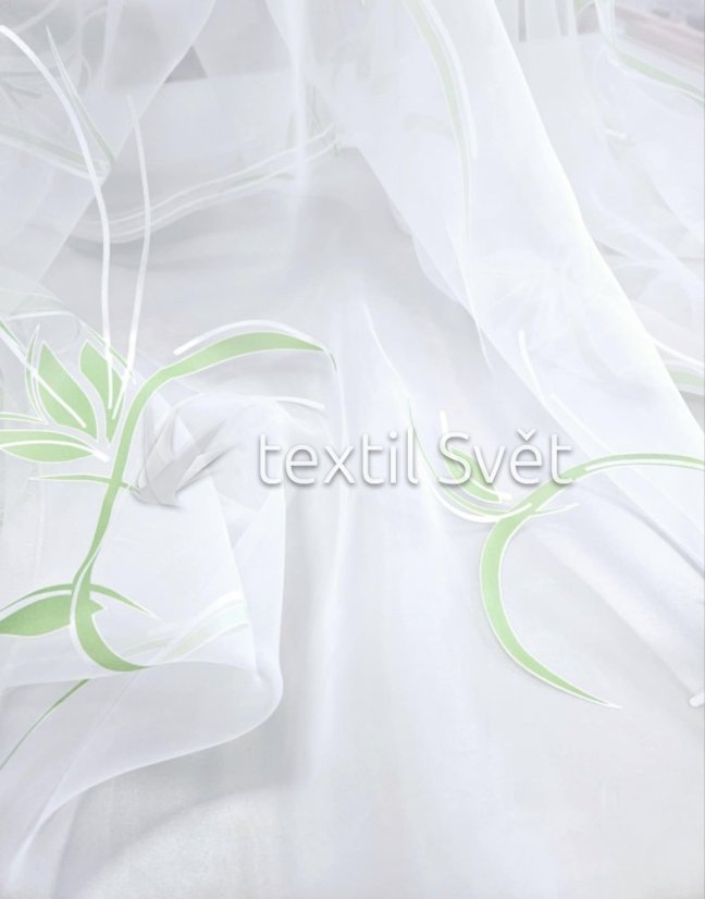 záclona vypalovaná zelený motiv 120 cm - Výška [cm]: 120