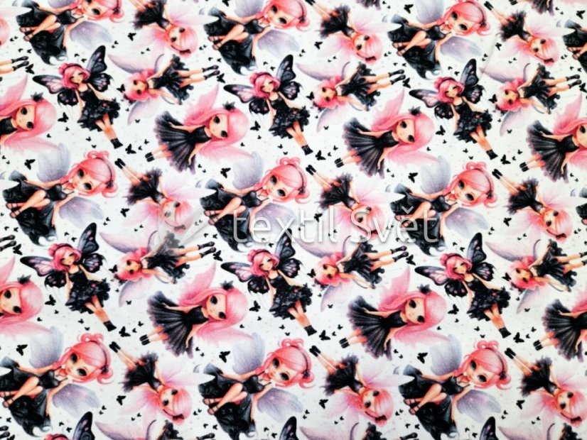 tričkoviny dětský vzor - tričkoviny dětský vzor: andílci emo