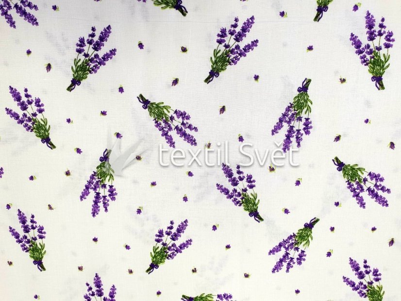 plátna - plátna: levandule kytky bílá