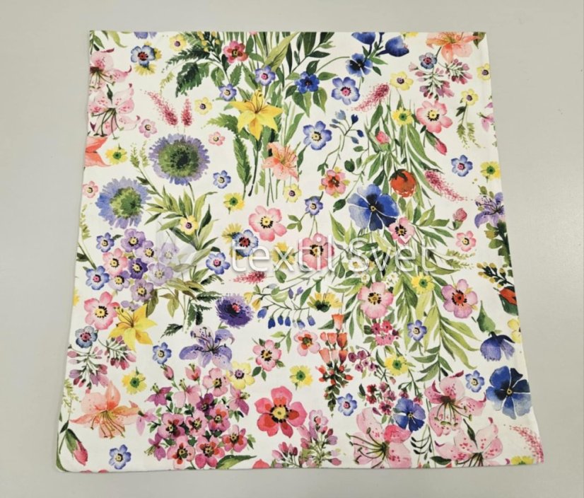 povlak na polštář bavlna, směsové - povlaky na polštářky  směsové, bavlna: kytky louka top