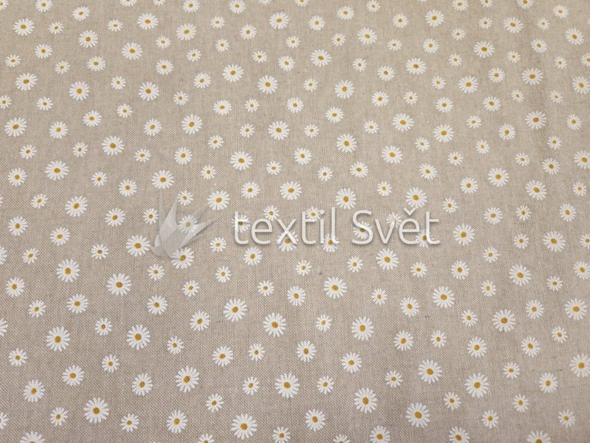 Dekorační látky směsové - dekorační látky směsové: kopretinky režná