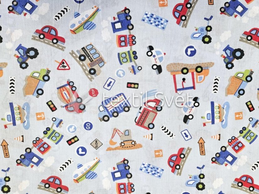 plátna - plátna: autíčka na modré