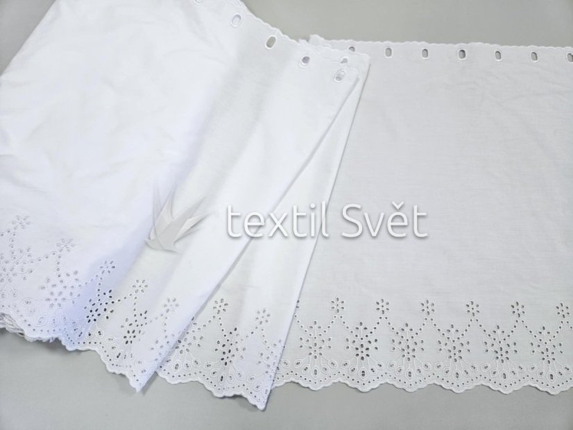 záclona tkaná s výšivkou madeira 40 cm