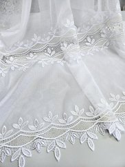 záclona tkaná béžovo bílá bordura sablé