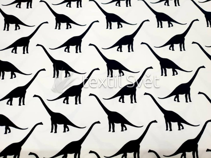 tričkoviny dětský vzor - tričkoviny dětský vzor: dinosauři na bílém