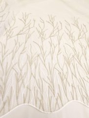 Záclona tkaná tráva béžovo-bílá